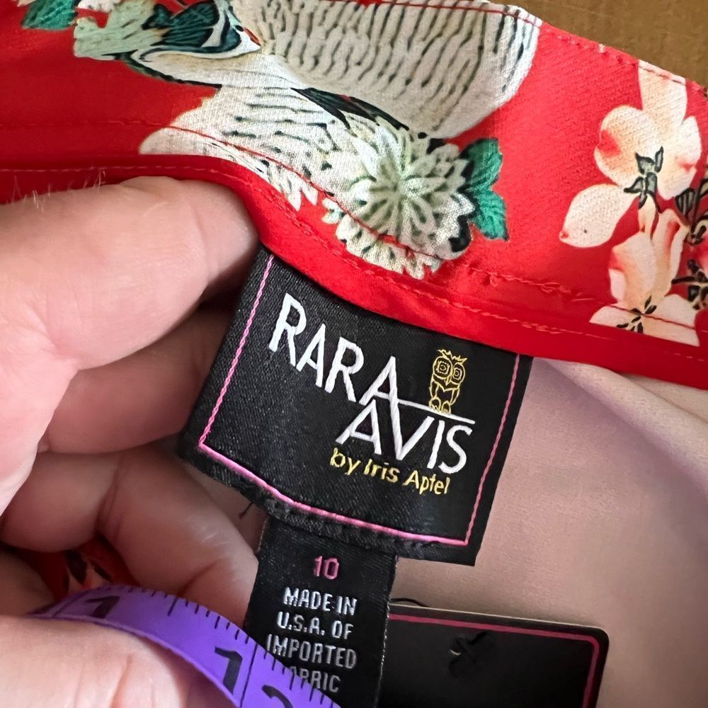 Rara Avis by Iris Apfel Red Floral Wide Leg Pants - Red - Picture 5 of 7